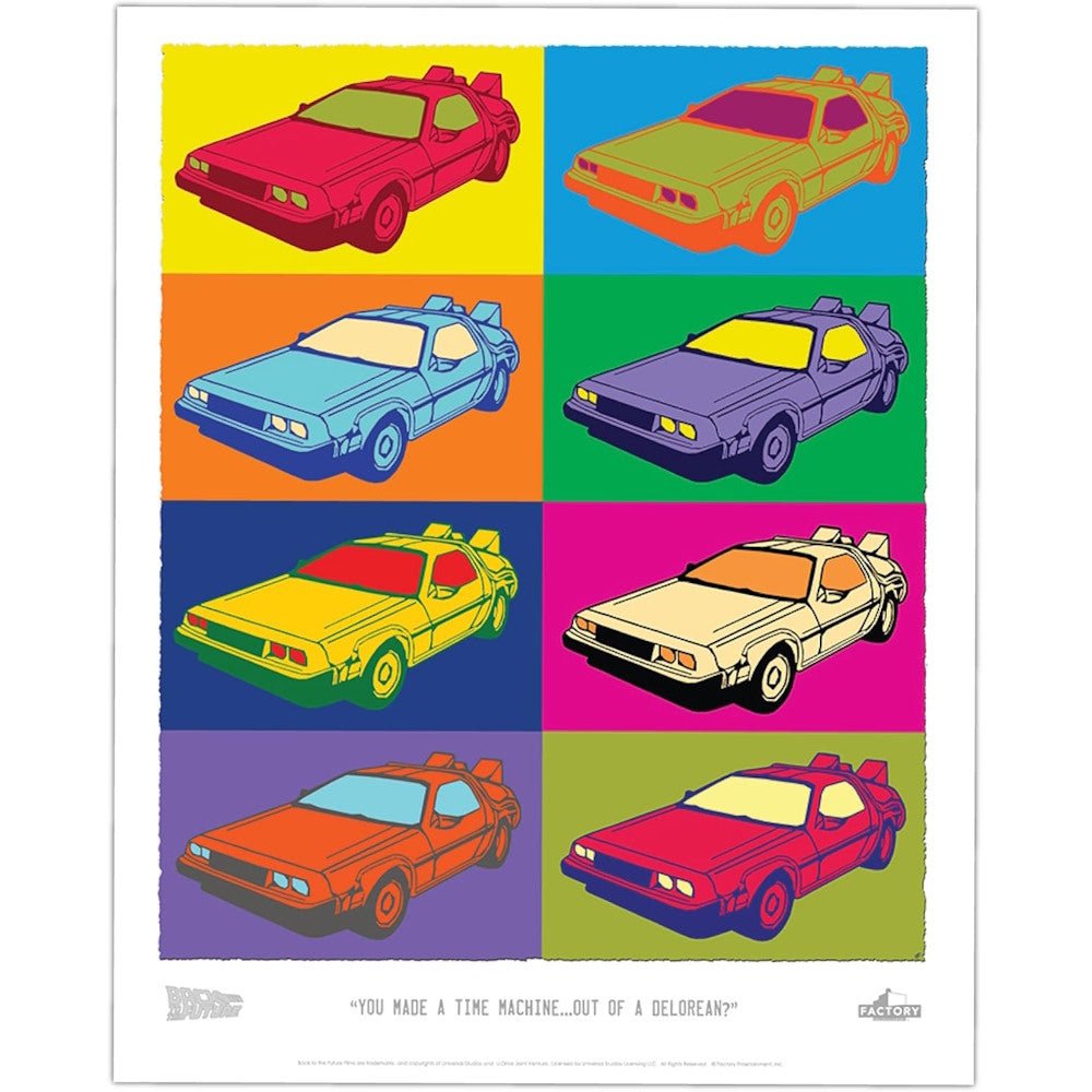BACK TO THE FUTURE - Delorean Pop-Art Lithograph